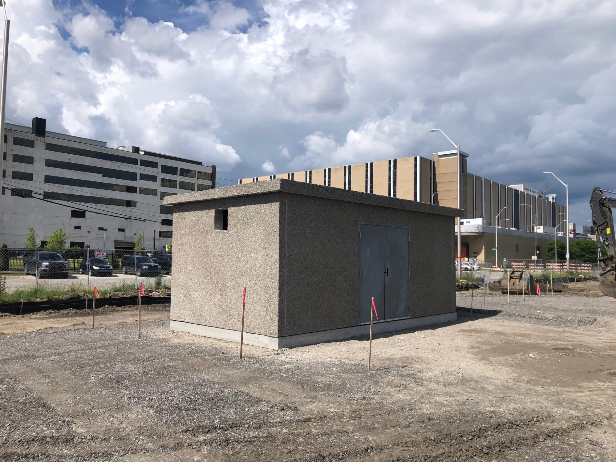 Precast Concrete Electrical Building in Ralph Wilson Park Detroit